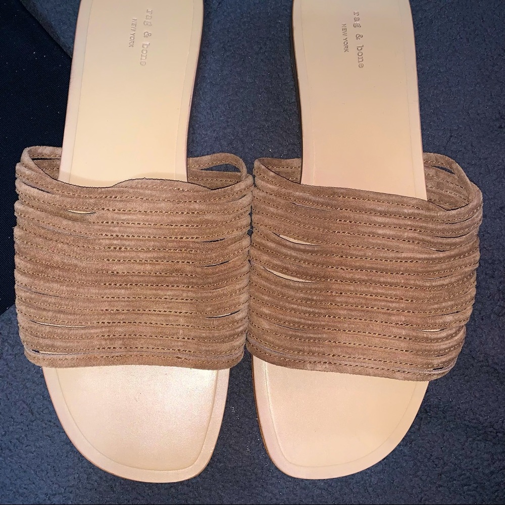 SOLD NIB rag & bone | Cameron Flat Slip On Suede Sandal - Picture 6 of 9